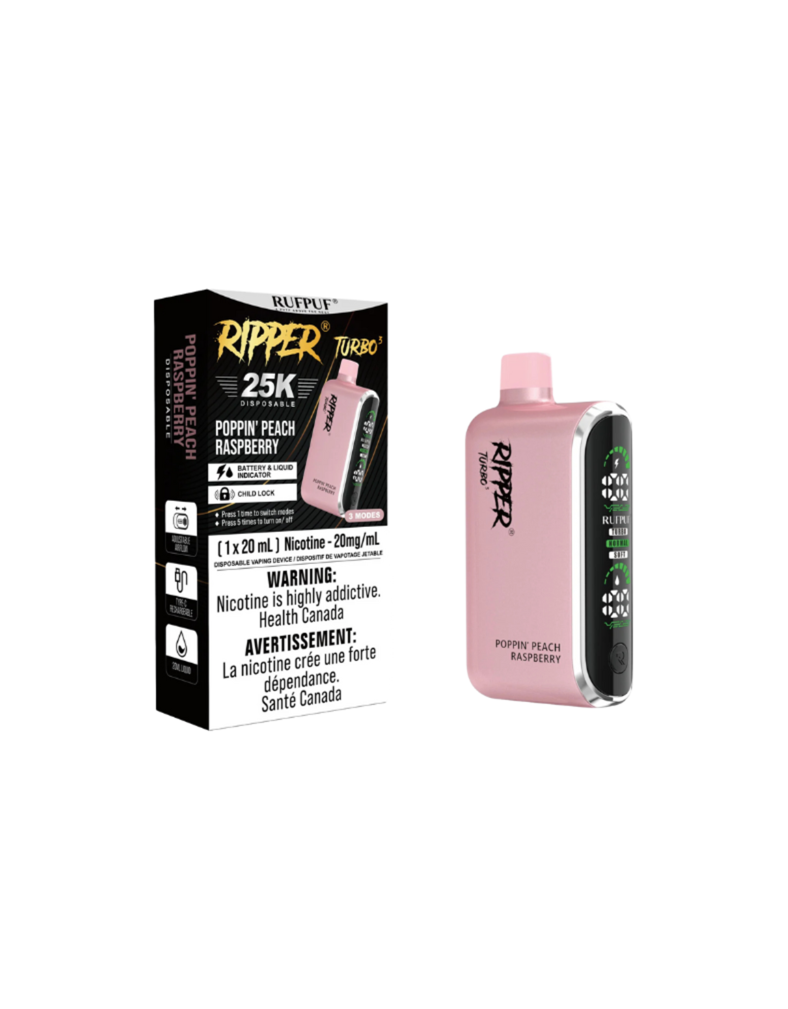 Rufpuf G Core Ripper | Turbo T3 | 25K Disposable Device (20mL)