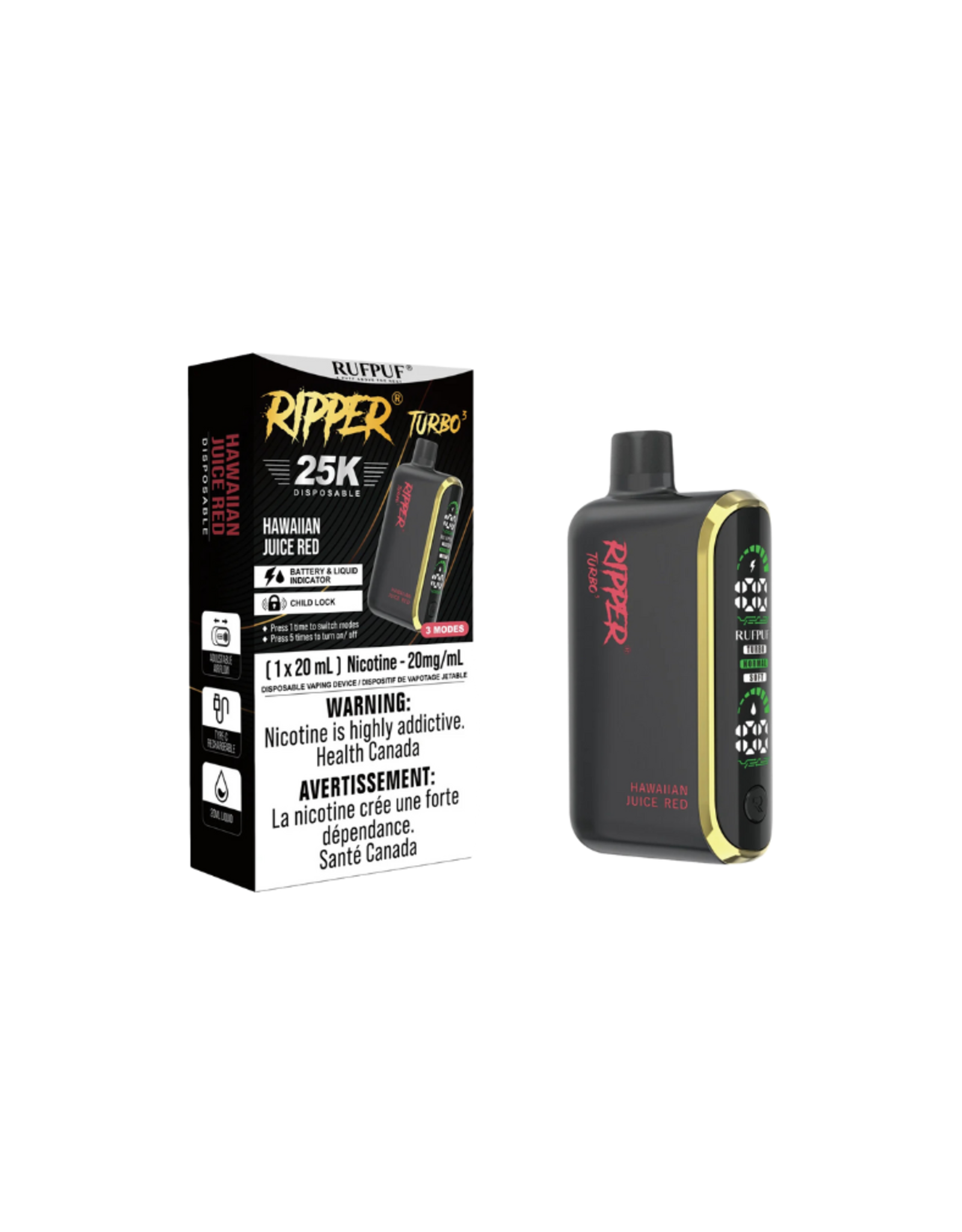 Rufpuf G Core Ripper | Turbo T3 | 25K Disposable Device (20mL)