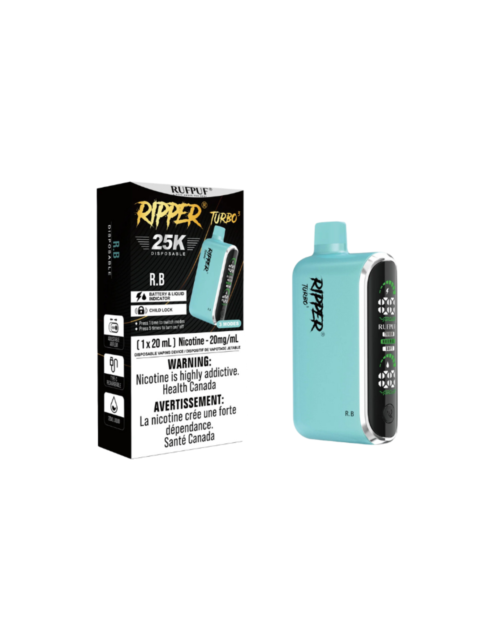Rufpuf G Core Ripper | Turbo T3 | 25K Disposable Device (20mL)
