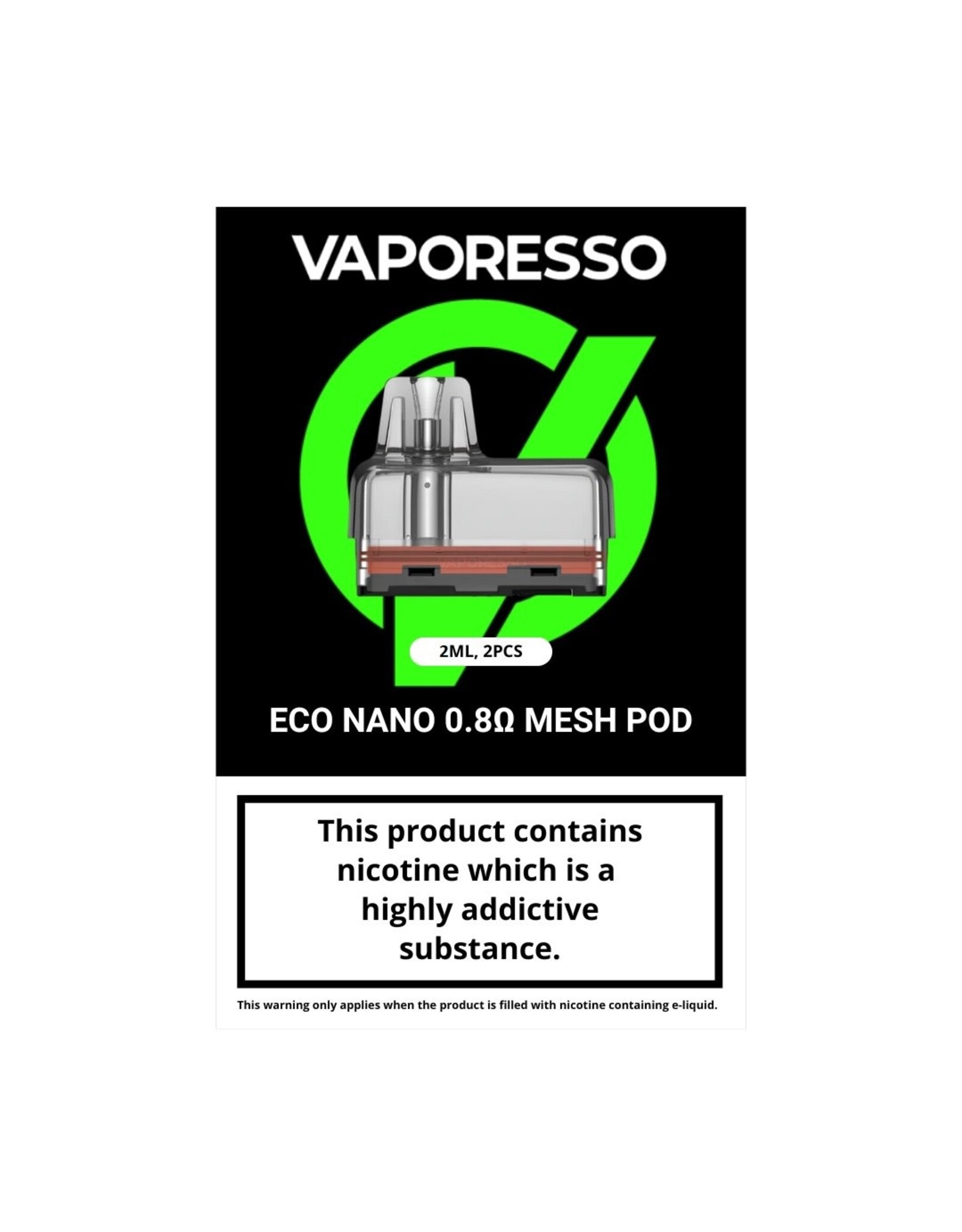 Vaporesso Vaporesso Eco Nano Replacement Pod (2/Pk) (6mL) 0.8 ohm