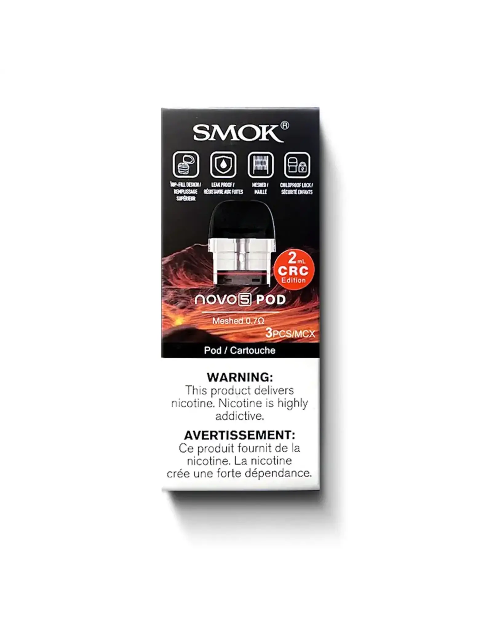 Smok Smok Novo 5 Replacement Pods (3/Pk) (2mL) 0.7 ohm Mesh