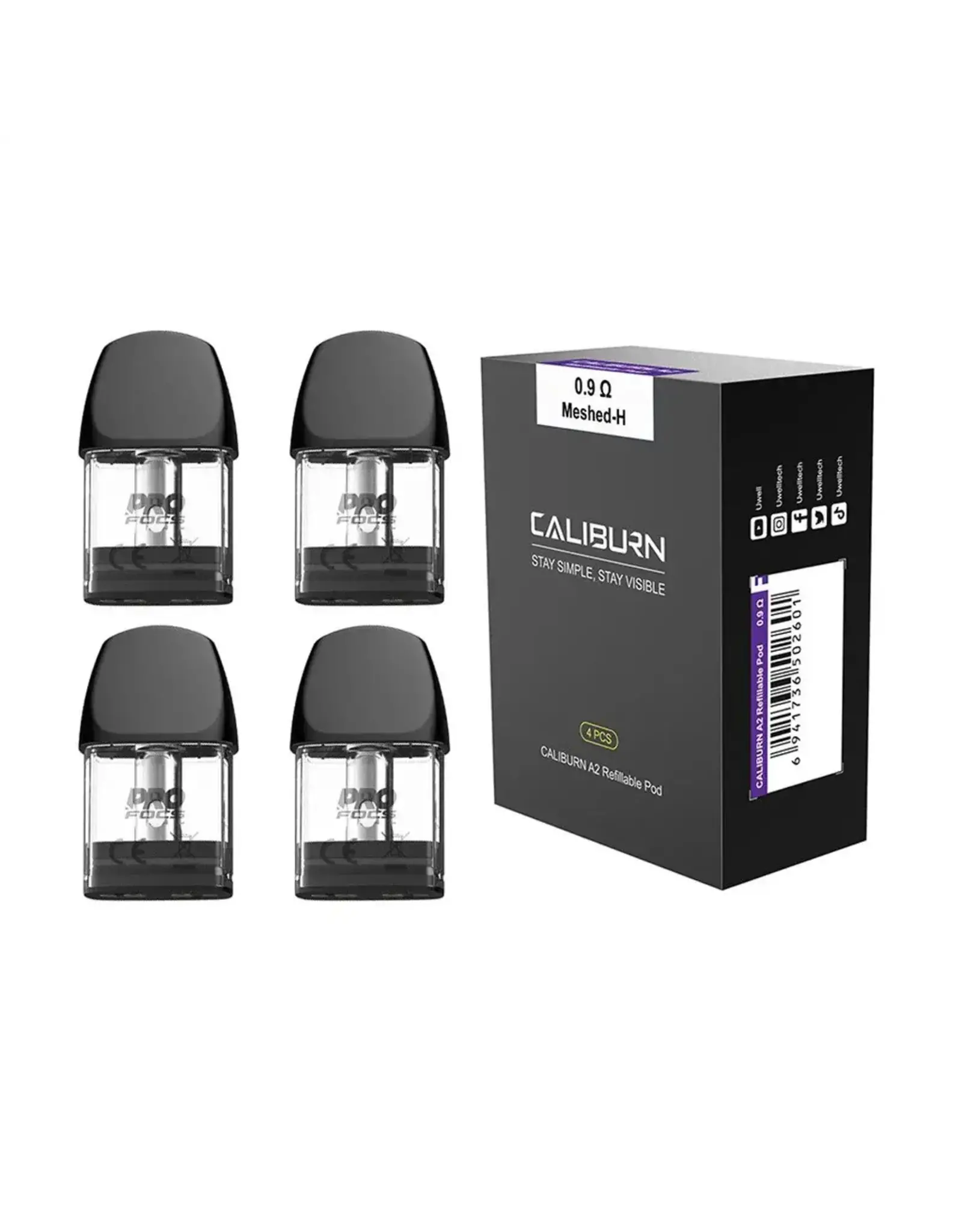Uwell Uwell Caliburn A2 Replacement Pods (4/Pk) (1.8mL) 0.9 ohm Mesh