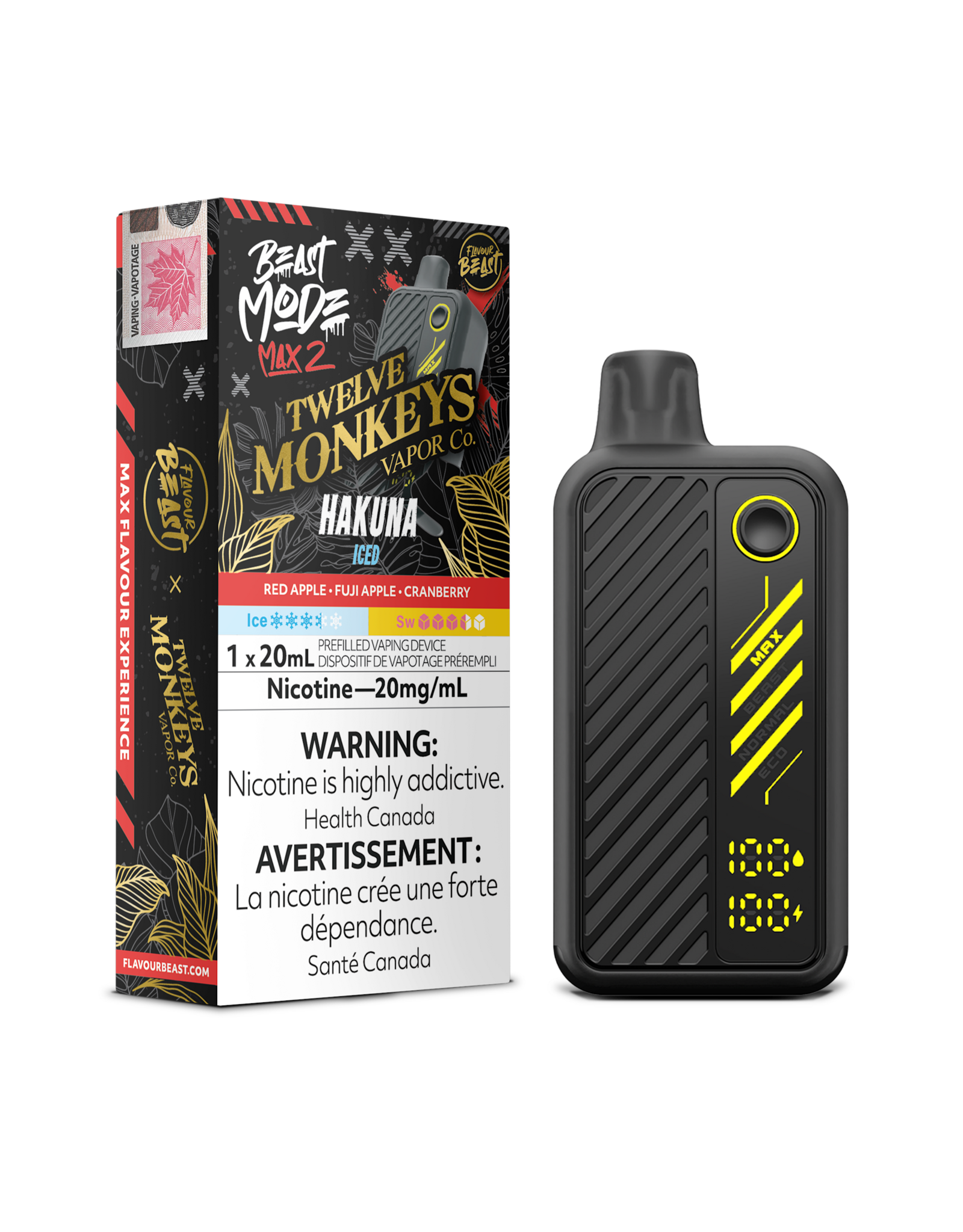 Flavour Beast Flavour Beast | Beast Mode Max 2 | 50K Disposable Device | Twelve Monkeys (20mL)