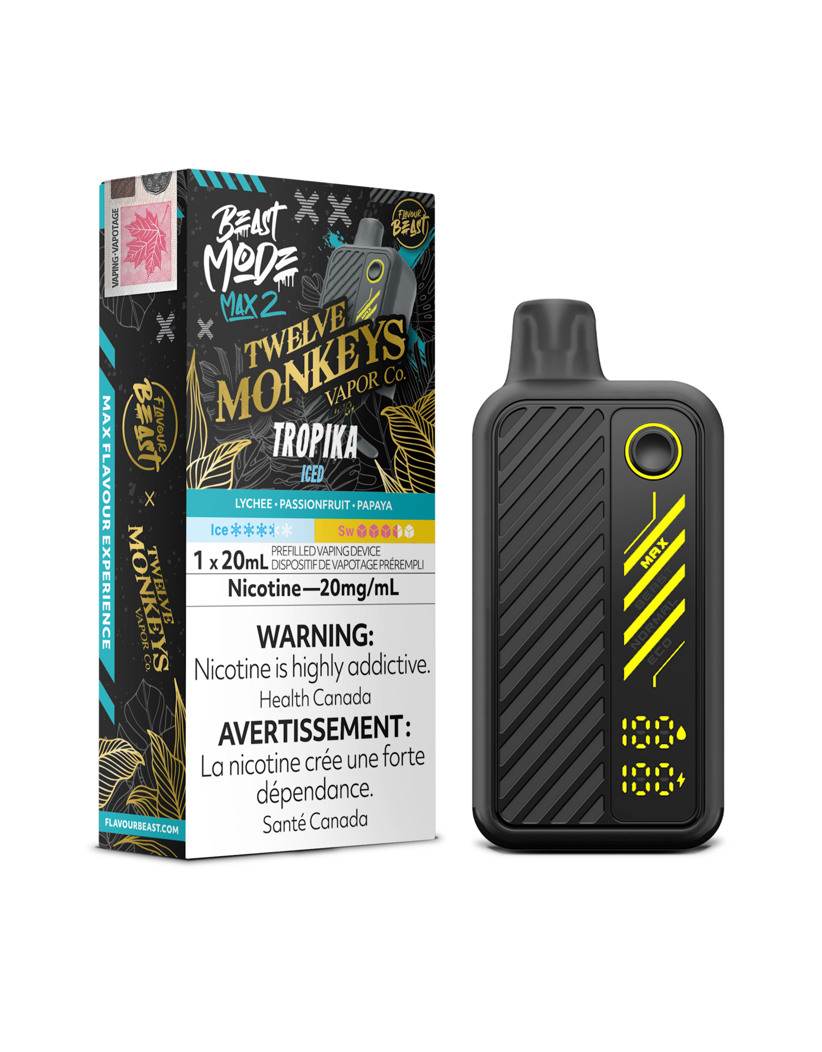 Flavour Beast Flavour Beast | Beast Mode Max 2 | 50K Disposable Device | Twelve Monkeys (20mL)