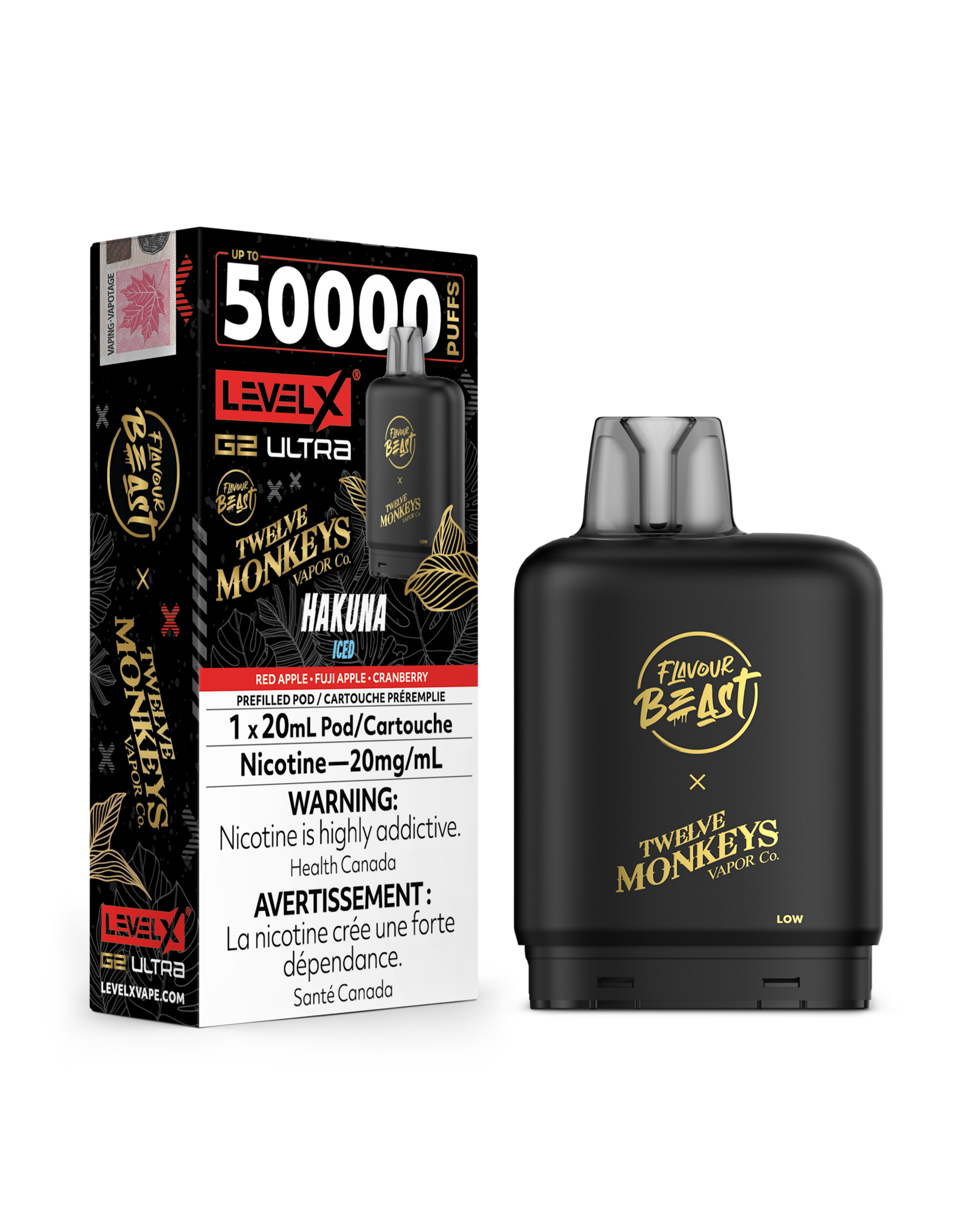 Flavour Beast Level X G2 Ultra | Flavour Beast 50K Pod | Twelve Monkeys (20mL)