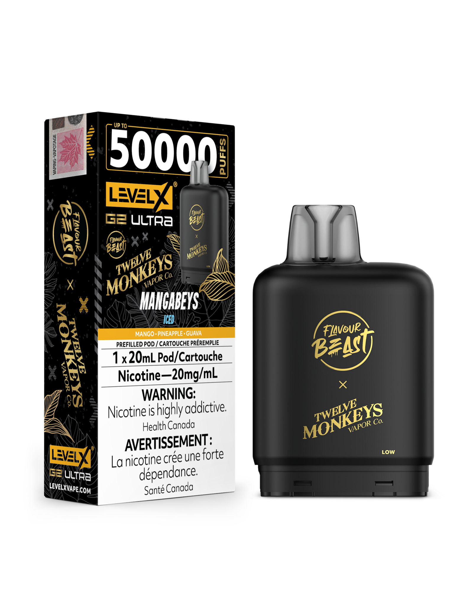 Flavour Beast Level X G2 Ultra | Flavour Beast 50K Pod | Twelve Monkeys (20mL)