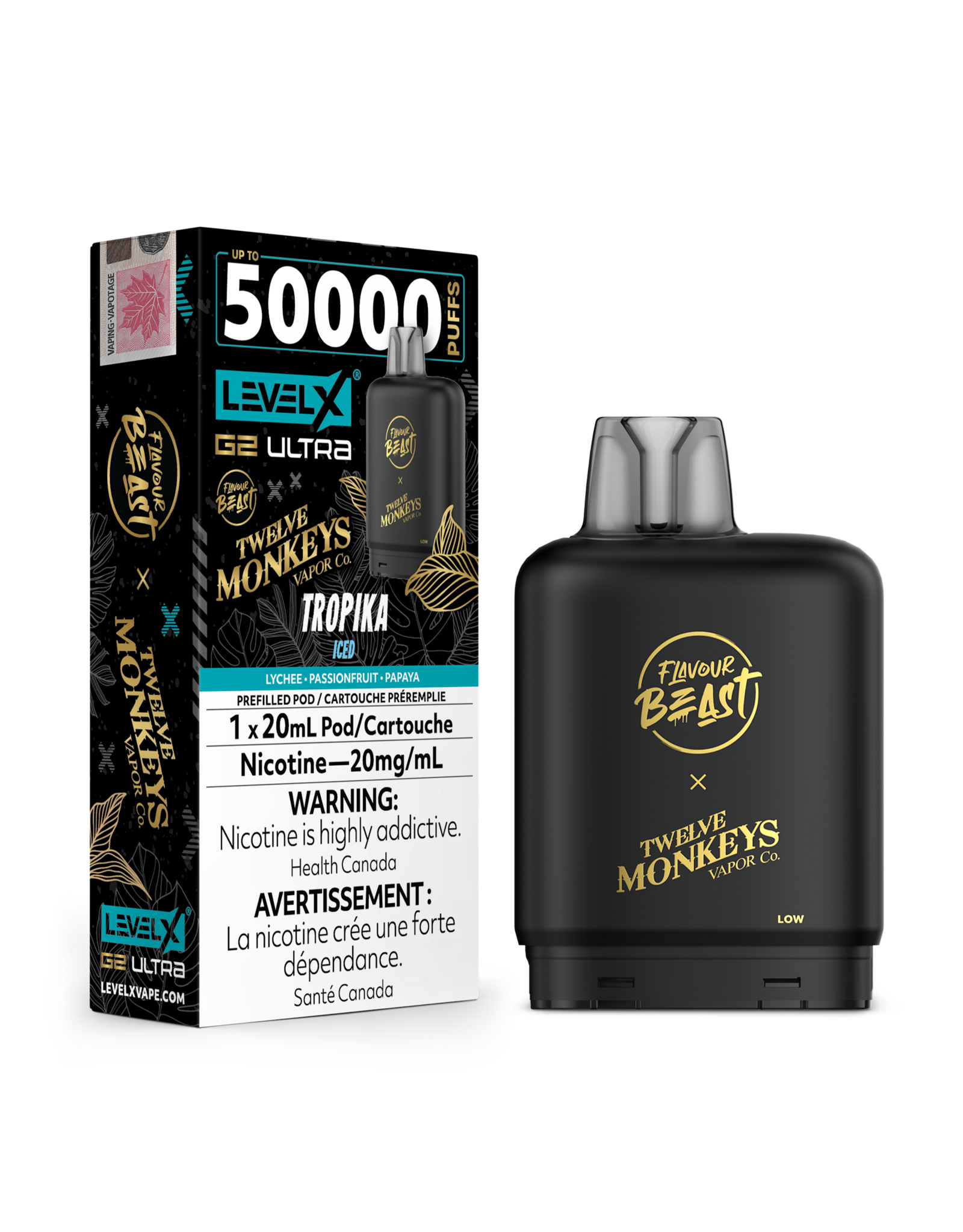 Flavour Beast Level X G2 Ultra | Flavour Beast 50K Pod | Twelve Monkeys (20mL)