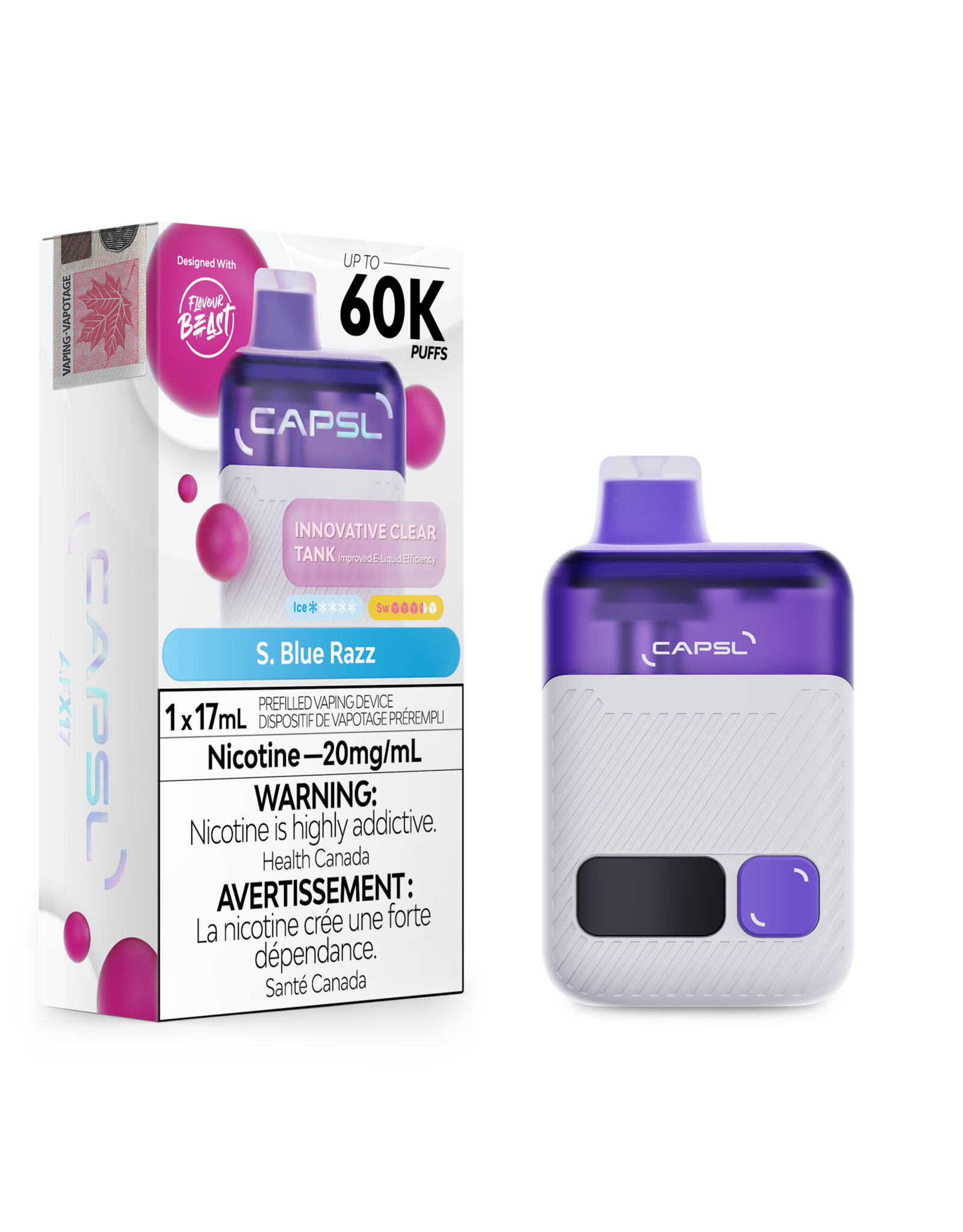 CAPSL Flavour Beast | CAPSL | AFX17 | Disposable Device 60K (17mL) 20mg