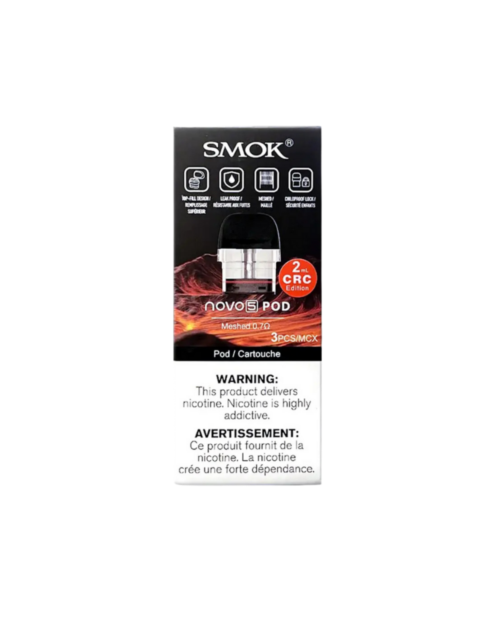 Smok Smok Novo 5 Replacement Pods (3/Pk) (2mL) 0.7 ohm Mesh