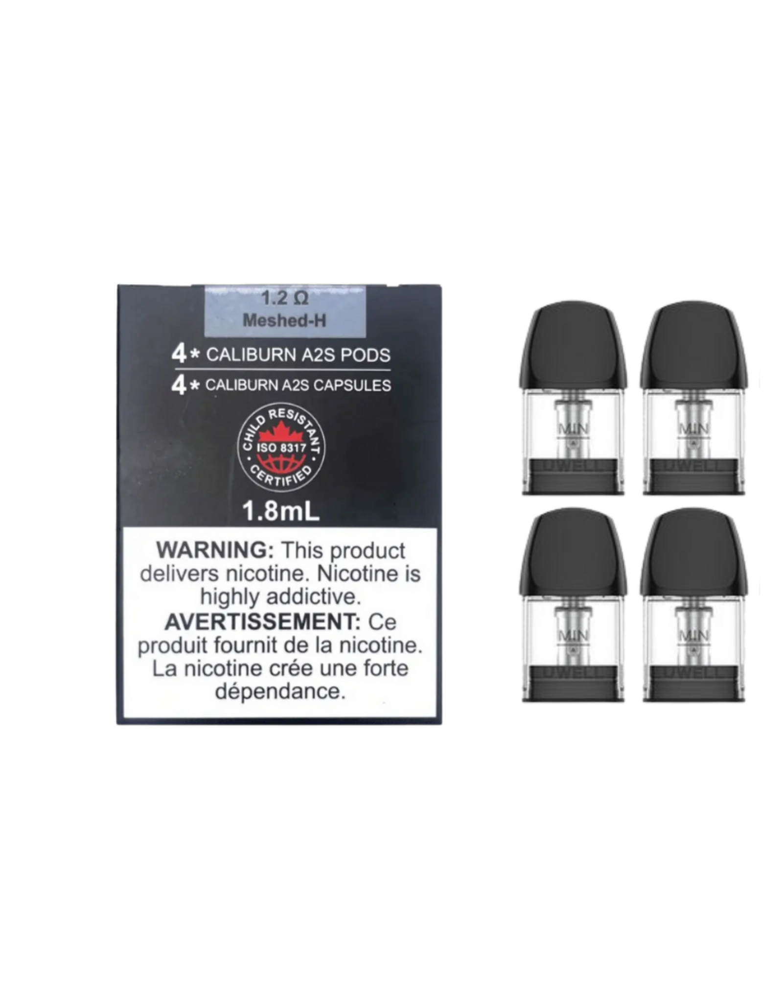 Uwell Uwell Caliburn A2S Replacement Pods (4/Pk) (1.8mL) 1.2 ohm Mesh