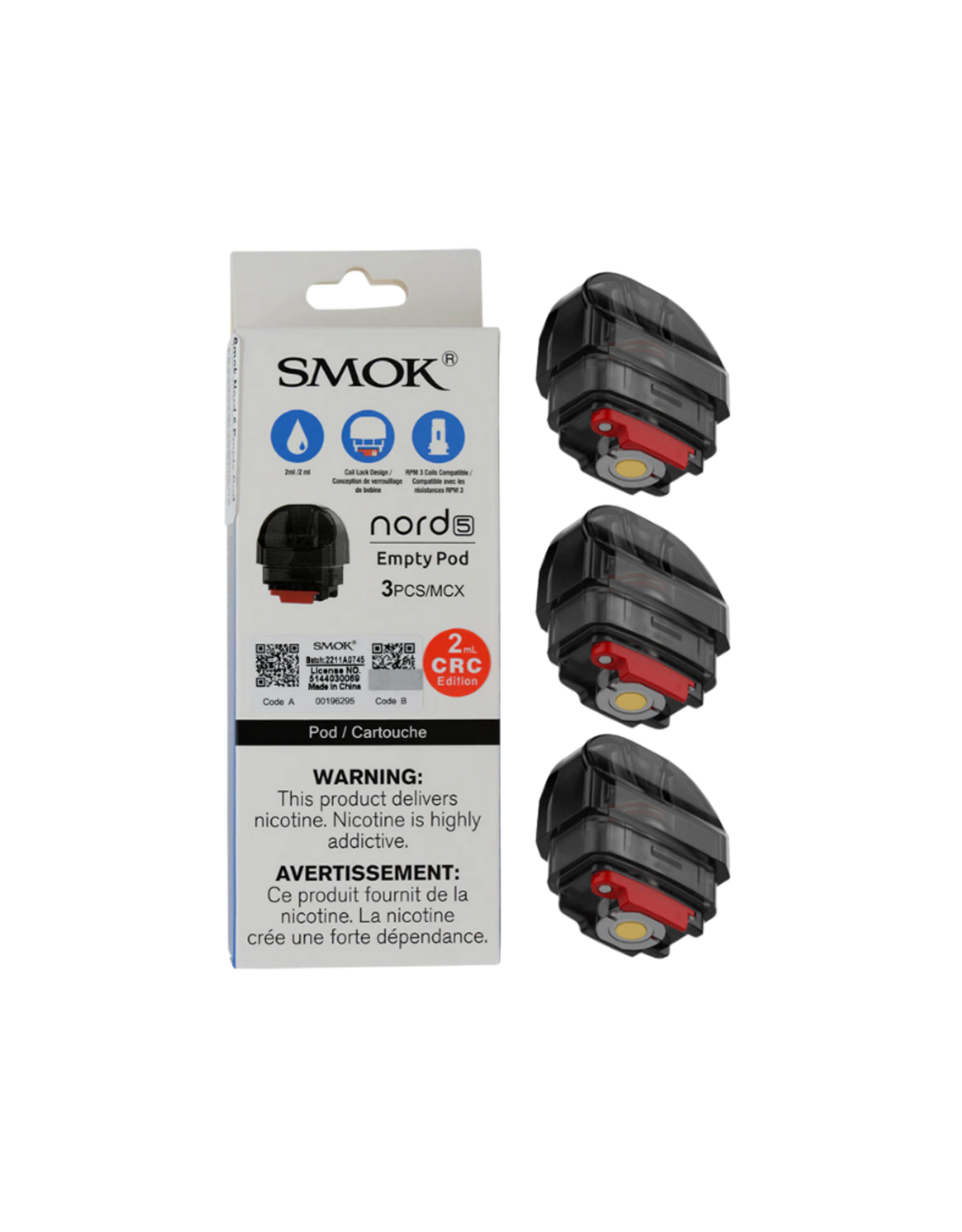 Smok Smok Nord 5 Replacement Pods (3/Pk) (5mL) RPM3