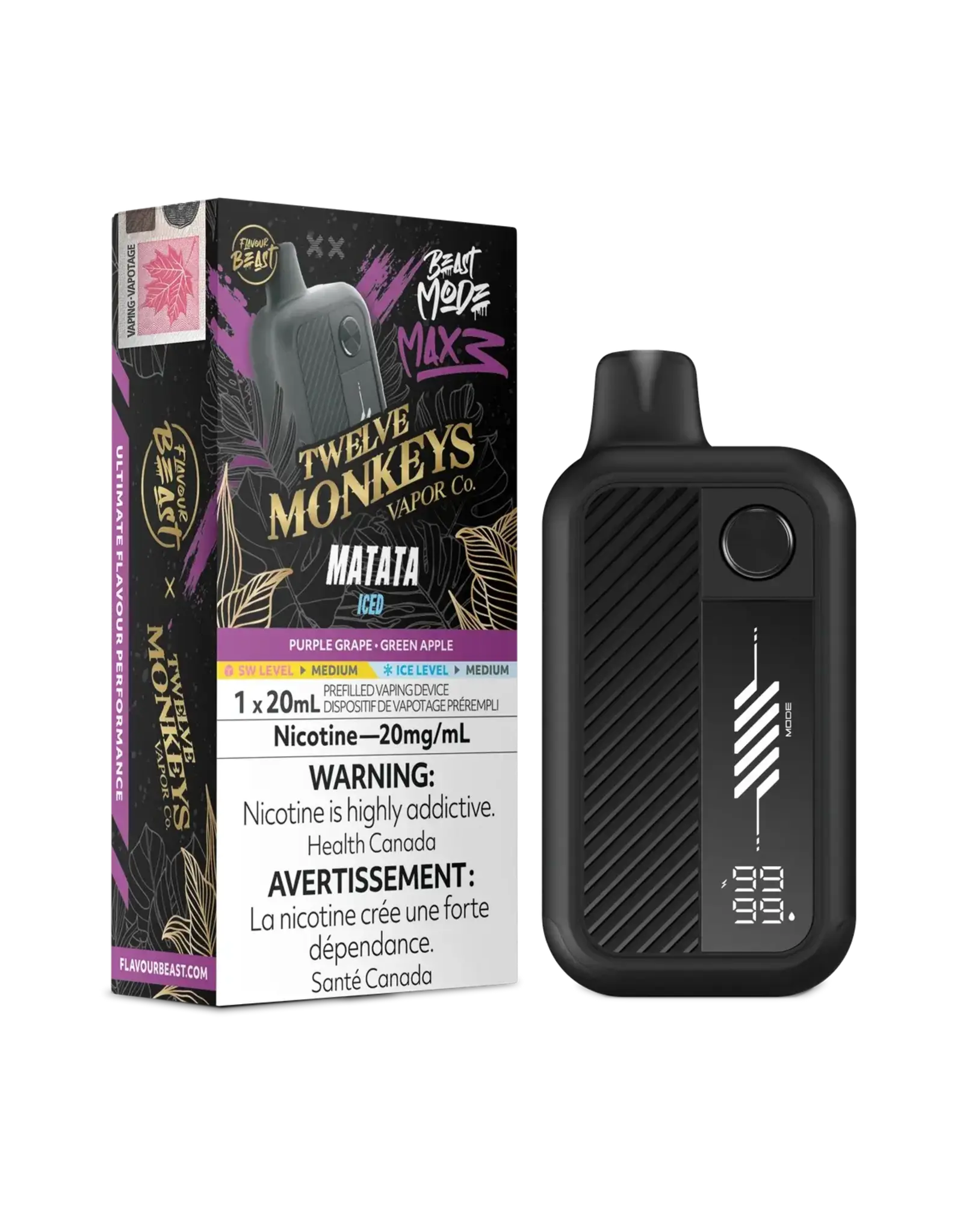 Flavour Beast Flavour Beast | Beast Mode Max 3 | 60K Disposable Device | Twelve Monkeys (20mL)