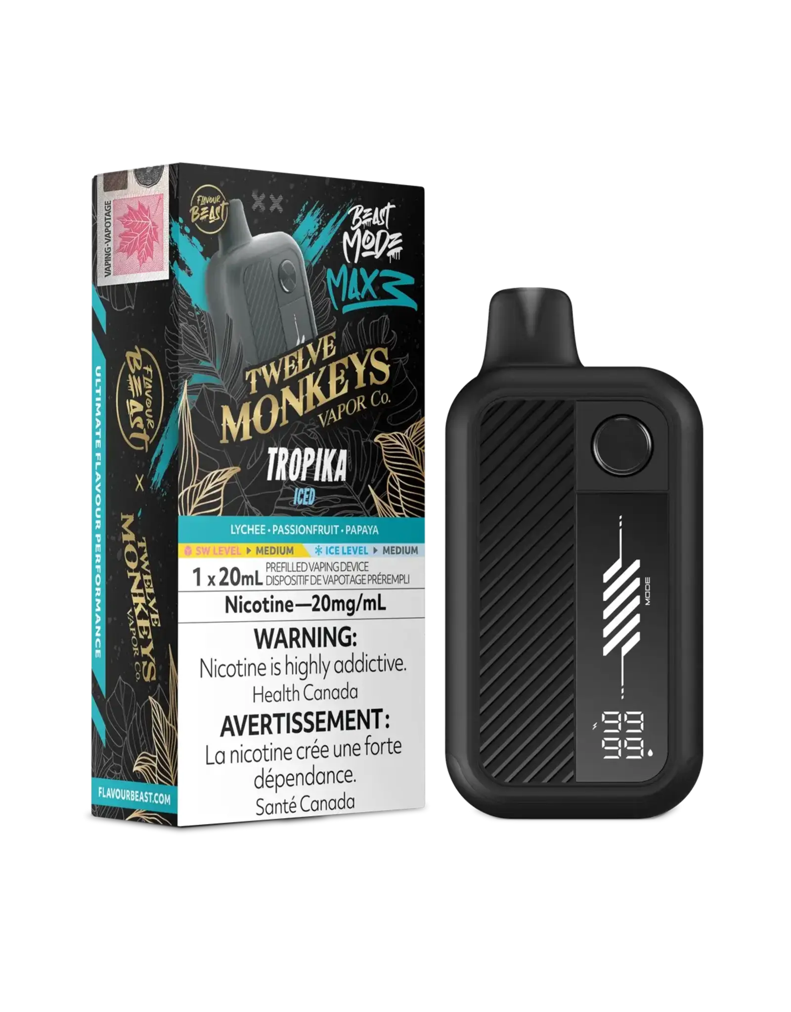 Flavour Beast Flavour Beast | Beast Mode Max 3 | 60K Disposable Device | Twelve Monkeys (20mL)