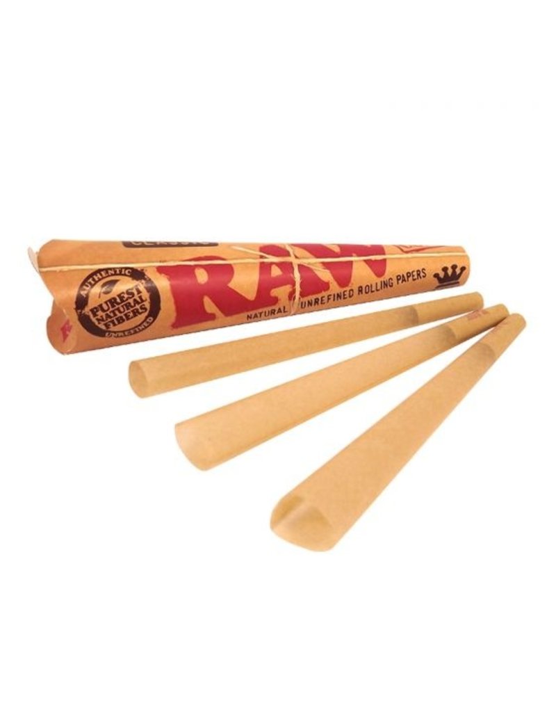 Raw Raw Pre-Rolled King Cone Papers (3/Pk)