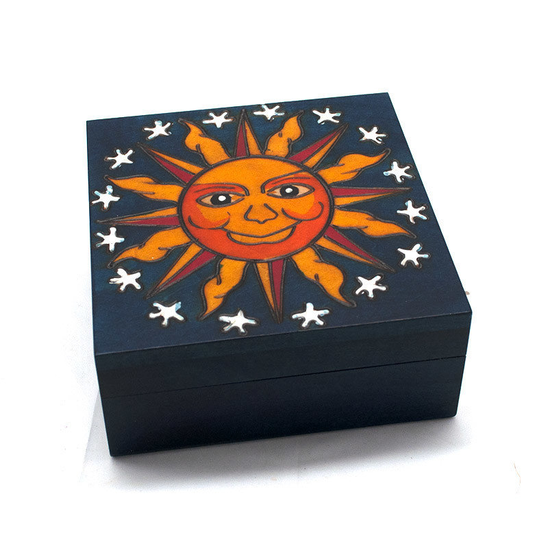 Wooden Box with Sun