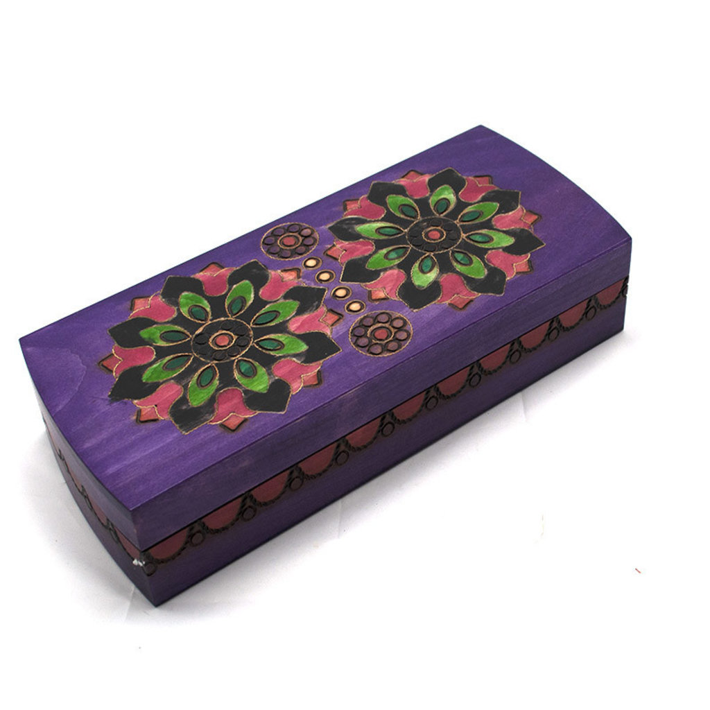 Wood Box - Double Flower