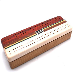 Marquetry Cribbage Board, Cherry