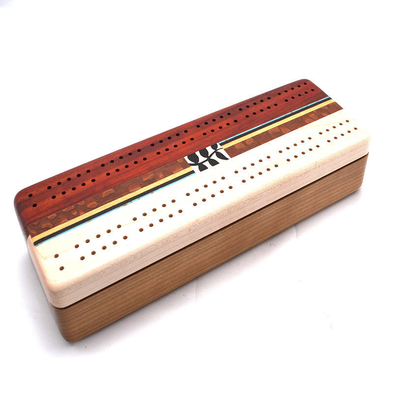 Marquetry Cribbage Board, Cherry