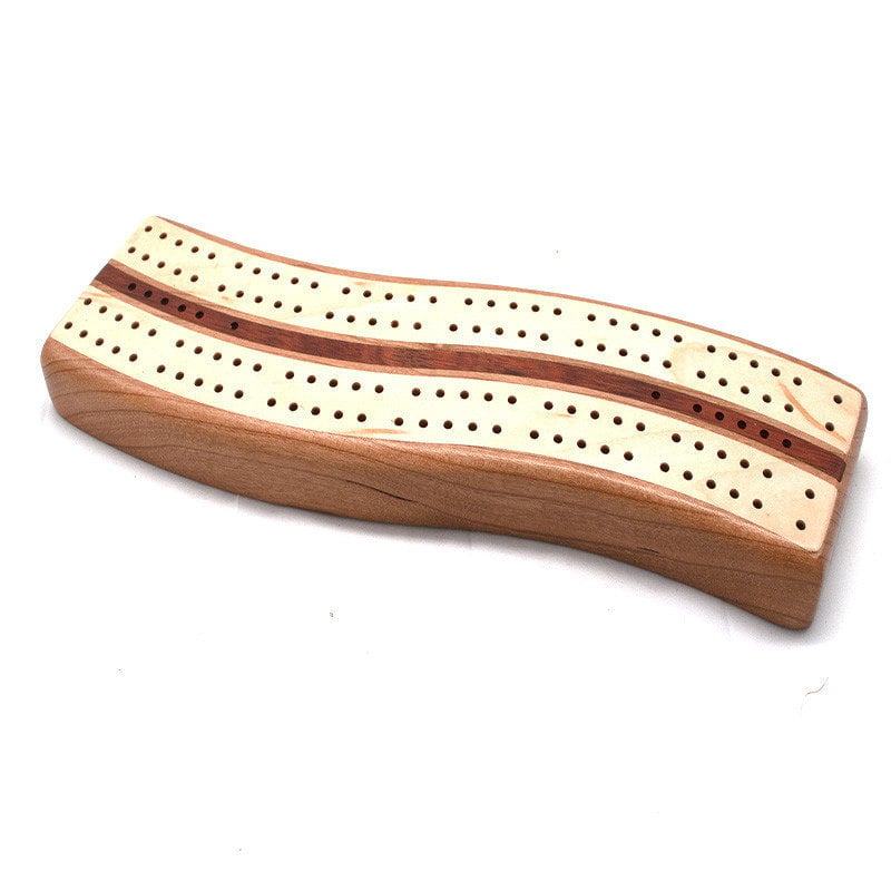 Cribbage Board Curved - Cherry