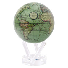 Antique Terrestrial Green Globe 6"