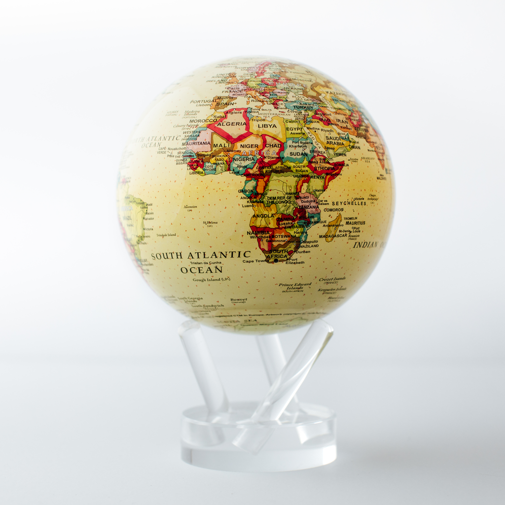 Political Map Yellow Globes 4.5"