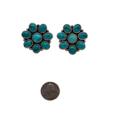 Federico Turquoise Flower Clip Earrings