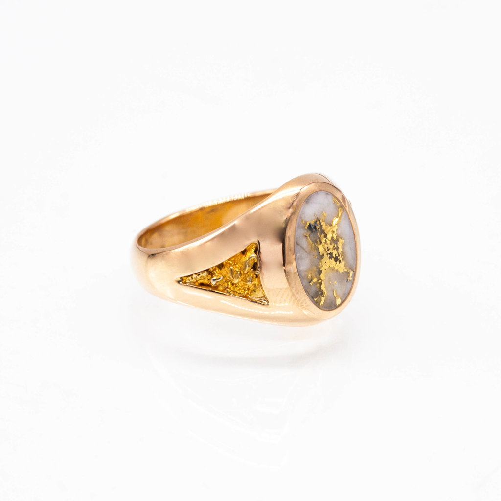 Oro Cal Gold Quartz Ring - RM595Q - 10.75