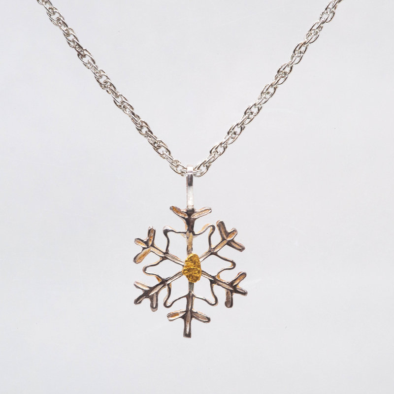 Oro Cal Snow Flake Pendant - PSF2N1SS