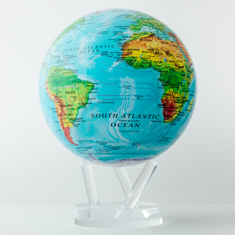 8.5" Globe Relief Map Blue