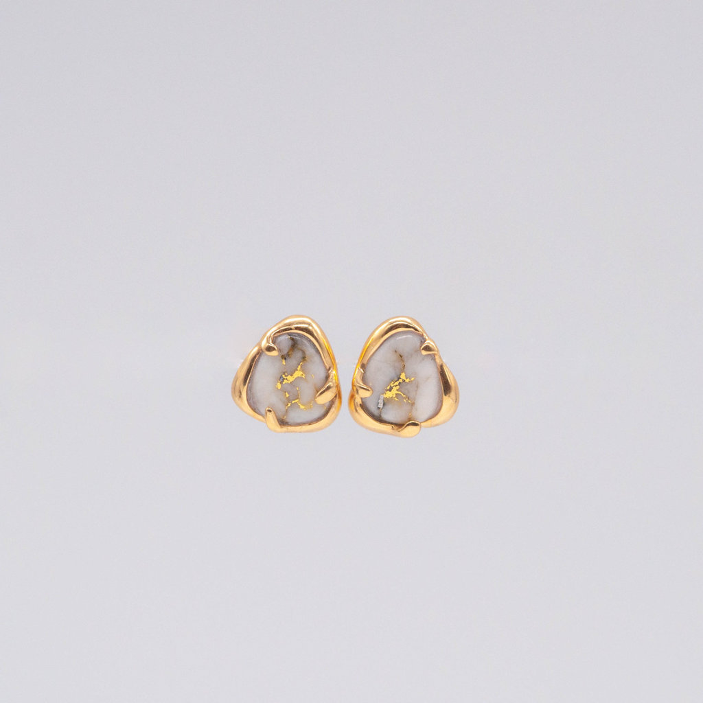 Oro Cal Gold Quartz Earrings 	ESC115XSQ
