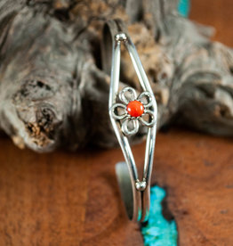 Red Coral Flower Cuff