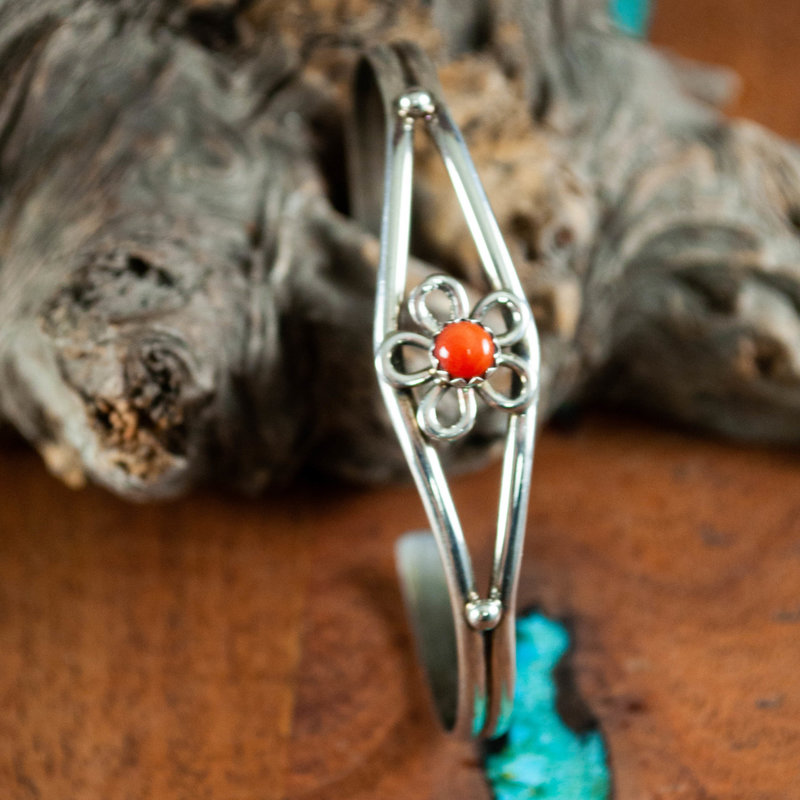 Red Coral Flower Cuff