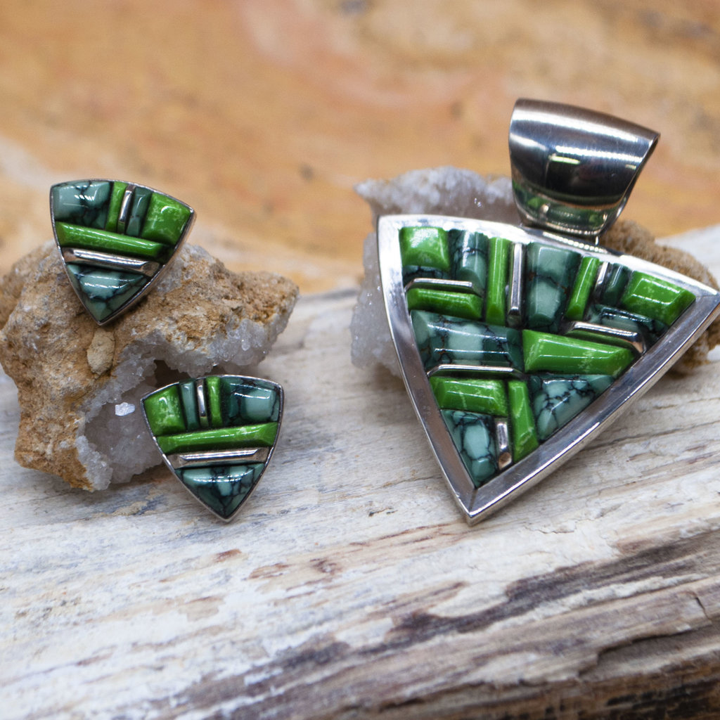 Green Inlay Cobbled Turquoise Set