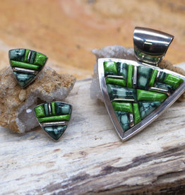 Green Inlay Cobbled Turquoise Set