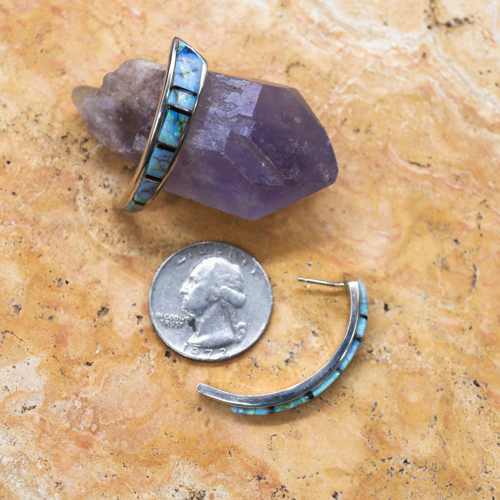 Cultured Opal Hoop Earrings