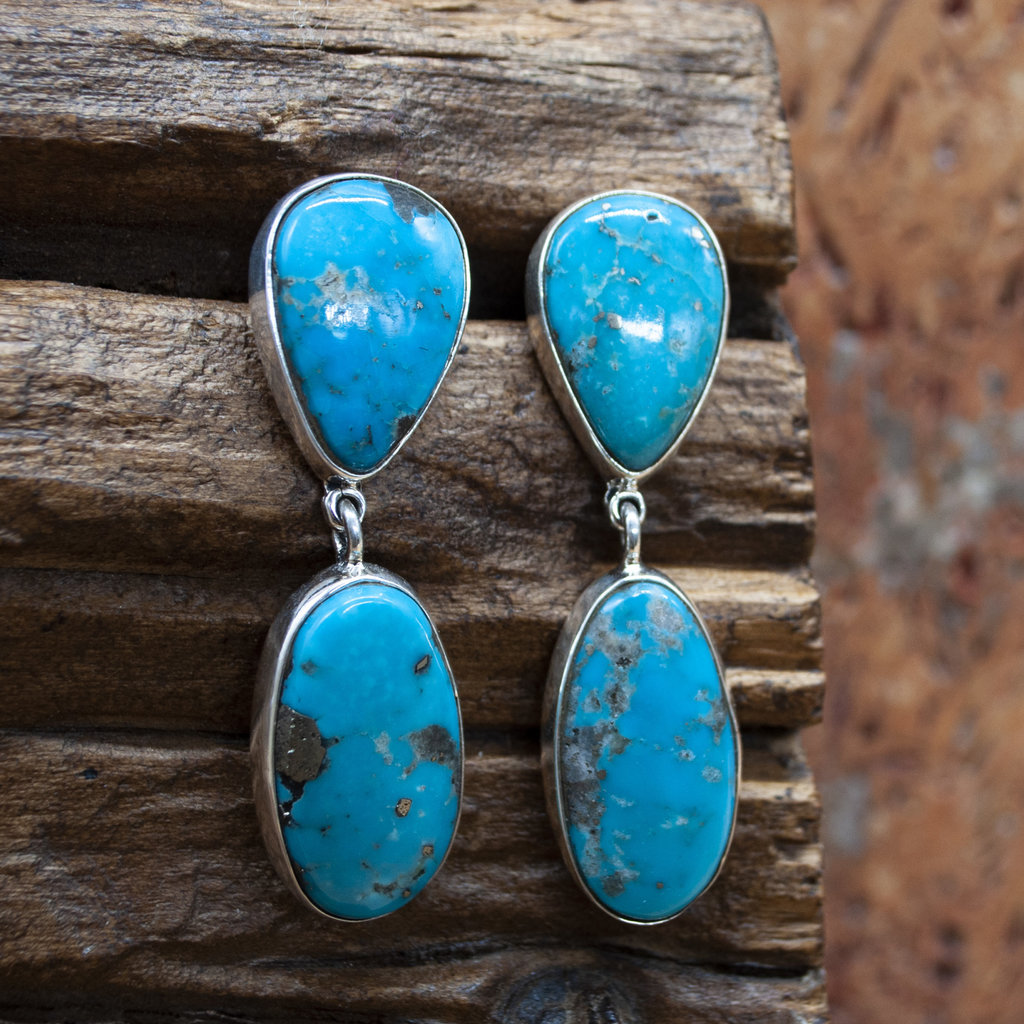 Federico 2 Stone Turquoise Earrings
