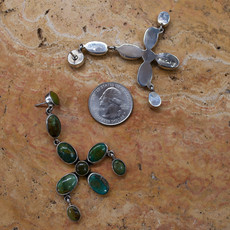 Federico Green Turquoise 9 Stone Earrings