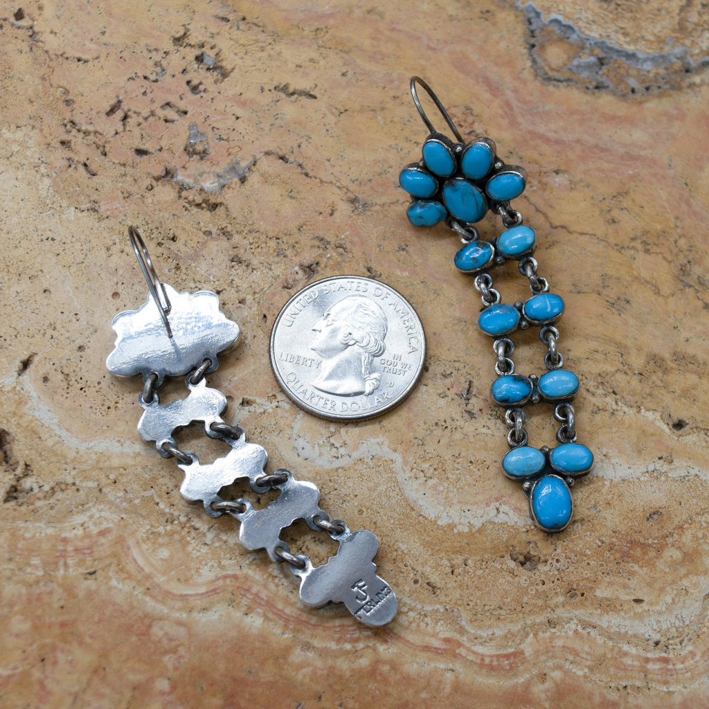 Turquoise Wire Dangle Earrings