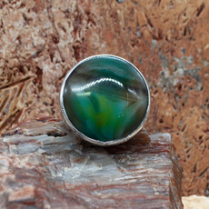 Federico Adjustable Green Agate Ring