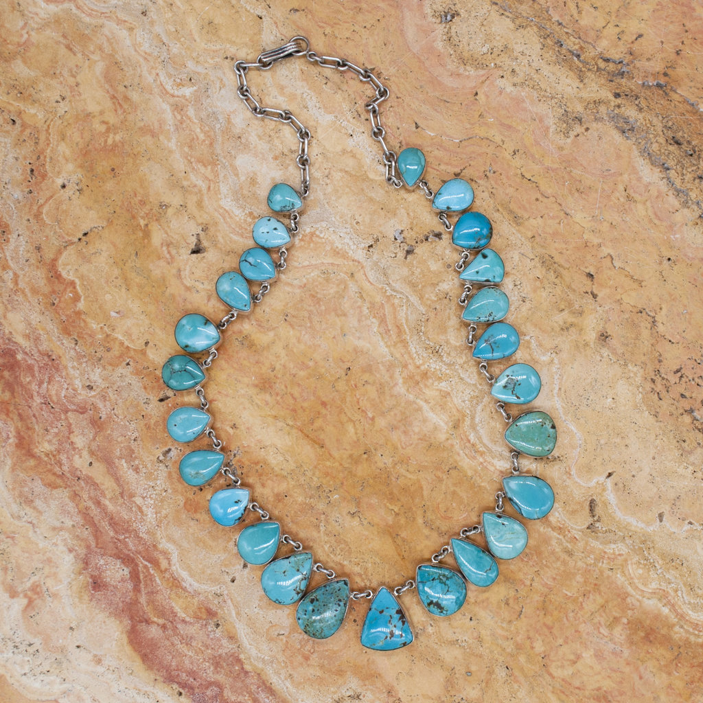 24" 25 Stone Turquoise Necklace