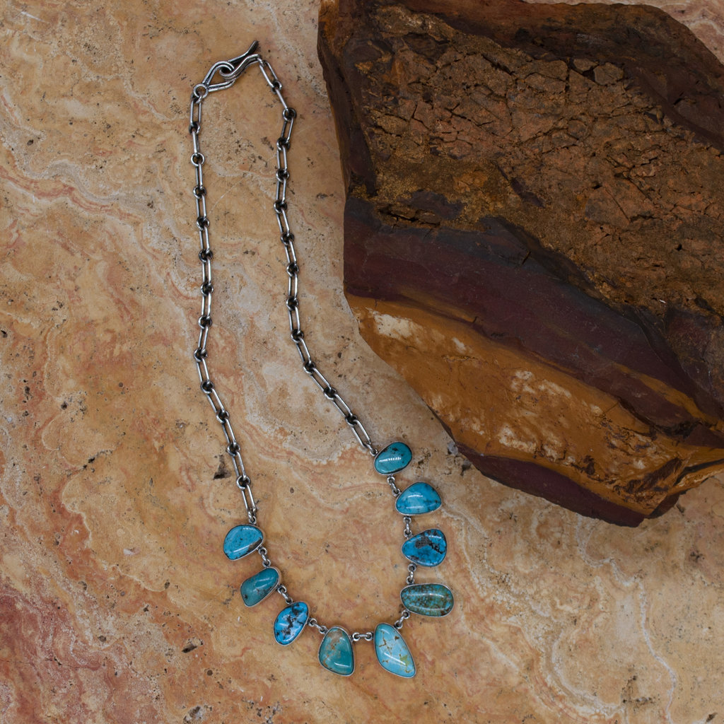 9 Stone Turquoise Necklace