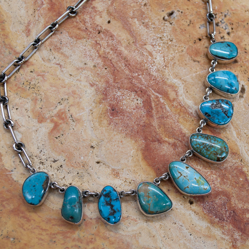 9 Stone Turquoise Necklace