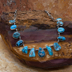 Federico 18 " Turquoise Necklace 13 Stones