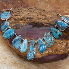 Federico 19" Turquoise Necklace 11 Stones