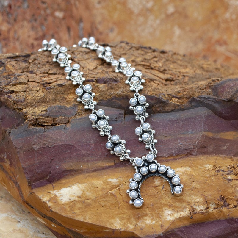 Freshwater Pearl Squash Blossom Necklace