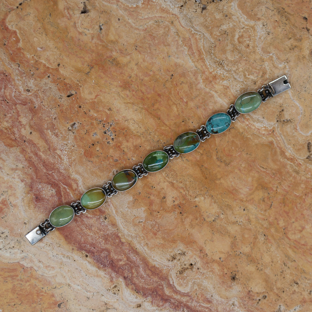 Federico 7 Stone Turquoise Link Bracelet