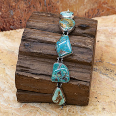 Federico 5 Stone Turquoise Link Bracelet