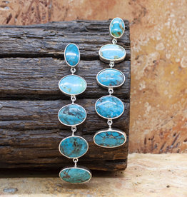 Federico Five Stone Turquoise Drop Earrings