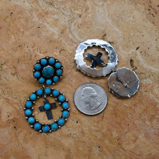 Federico Turquoise Earrings with Mini Cross