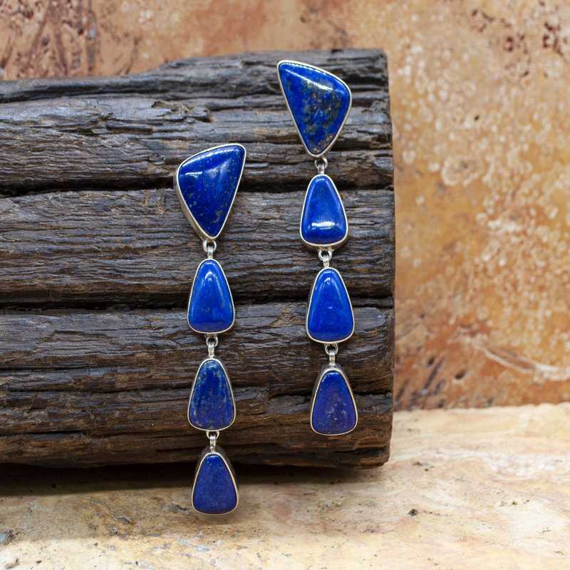 Federico 4 Stone Lapis Lazuli Post Earrings